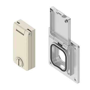 Escutcheon with hinged cover
