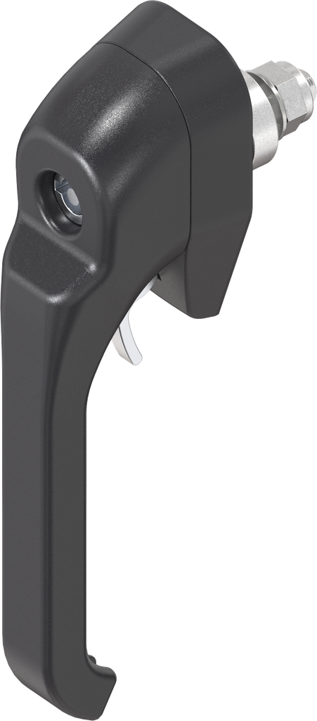 Chiusura a leva doppia aletta 5 e per lucchetto, zama nero verniciato a polvere