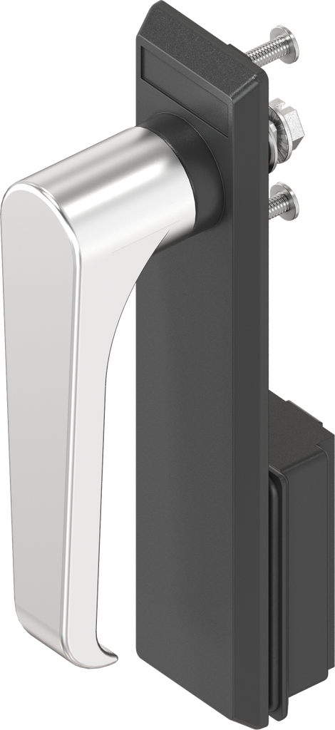 Schlüsselschild mit Klinkengriff ohne Schließung, Edelstahl und Polyamid schwarz