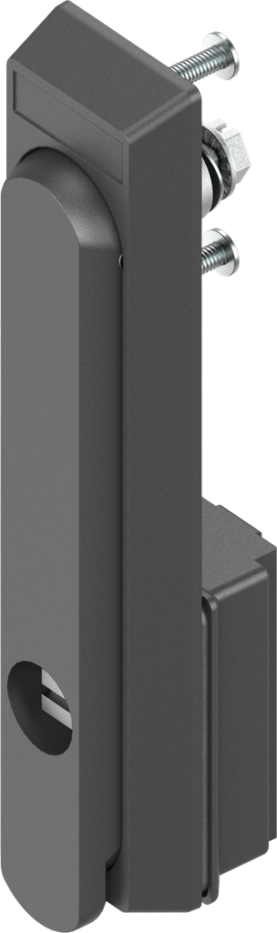 Maniglia girevole con inserto quadro 8 con intaglio, poliammide GF nero