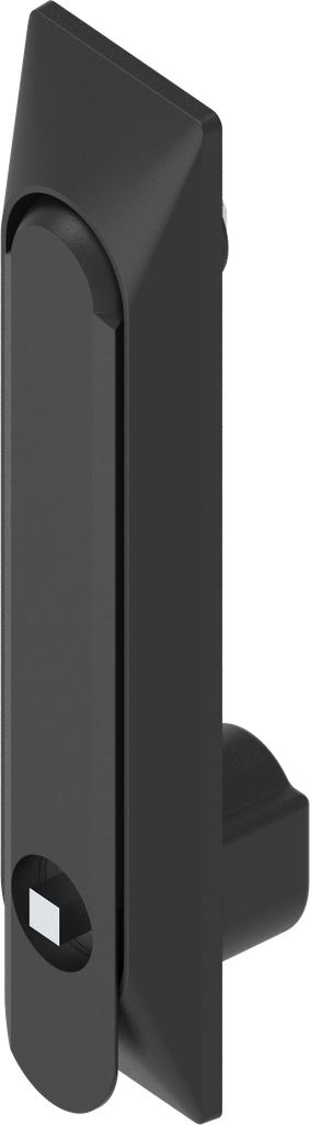 poignée escamotable 1 150 avec embase universelle avec rotor carré 6, polyamide et zamak époxy noir