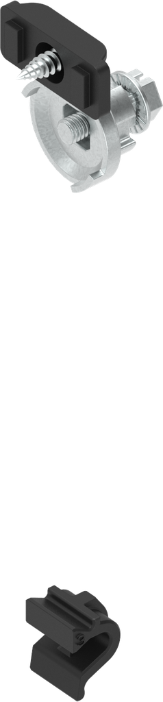 Fixing material hook, bridge, adapter and screws for swinghandle with cam, Polyamide and zinc die