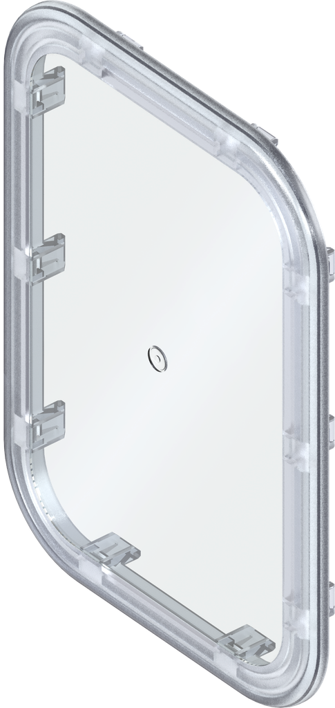 Oblò a clips con guarnizione, policarbonato limpido