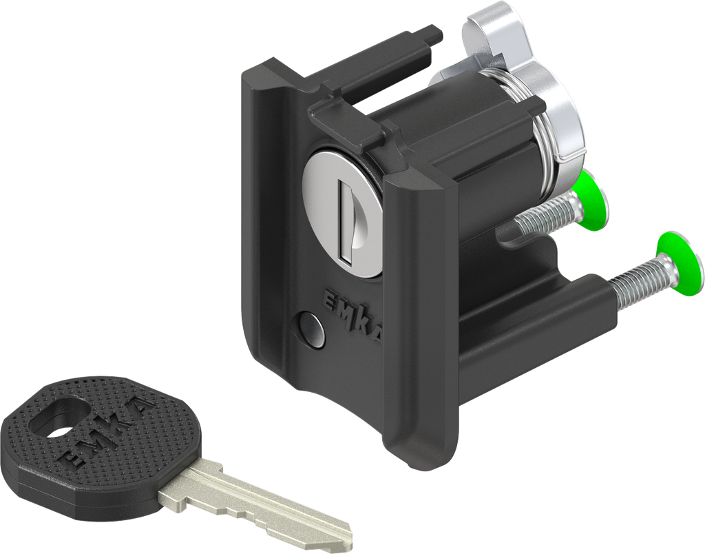 Module met rondcilinder sleutelnummer EK333, Zamak Zwart gepoederlakt voor buitengebruik