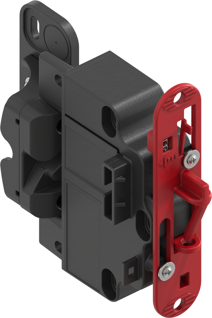 ePush lock elektromechanisch drukslot met noodopening voor centraal vergrendelingssysteem en omleiding voor noodopening, polyamide GF zwart