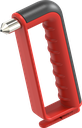 Martelletto di emergenza con paramano e taglierina, acciaio e poliammide rosso