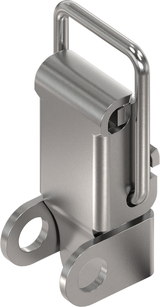 Spanslot met spanbeugel met oog voor hangslot, met montagegaten, Staal onbehandeld