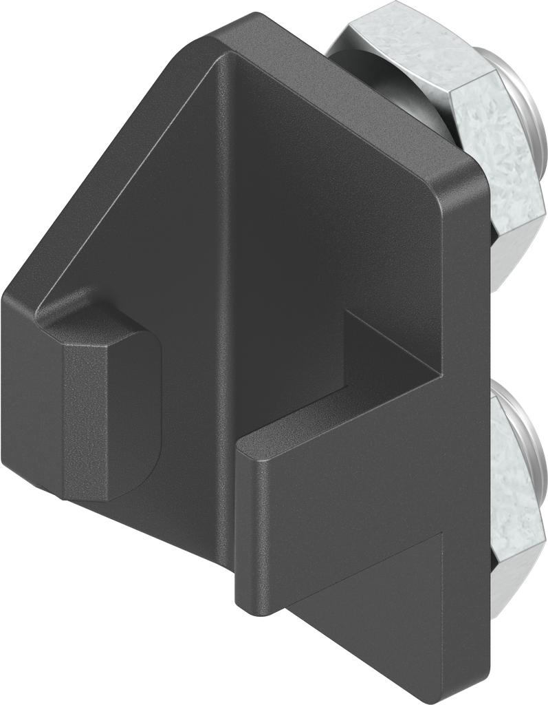 Retenedor de cierre para varilla plana con torsión, zamak recubierto de polvo negro