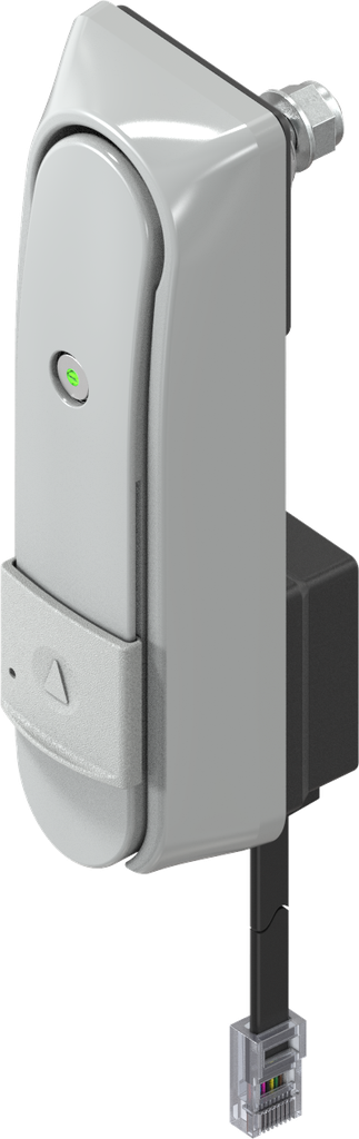 Swinghandle "short" with RC2, with electromechanical release and for KABA type 1514, Zinc die grey powder-coated RAL 7038