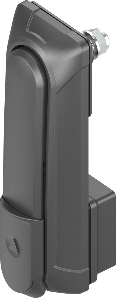 Maneta giratoria "corta" con módulo de cierre para cilindro perfilado 45 mm (A = 35 mm), poliamida GF negro