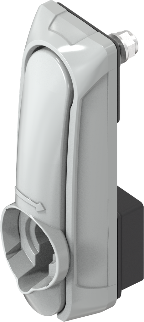 Swinghandle "short" with RC2 for iLOQ profile half cylinder, Zinc die grey powder-coated RAL 7038