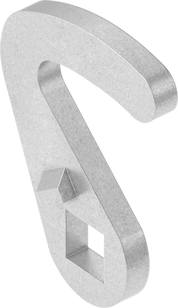 Hakenzunge links, Stahl verzinkt