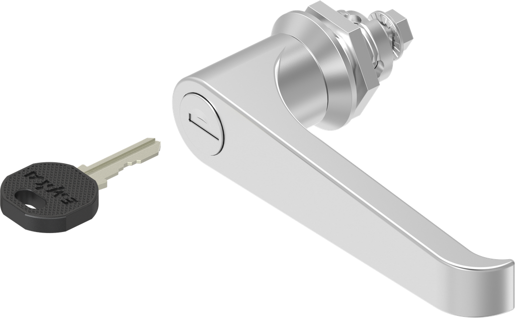 quart de tour avec poignée bec de cane clé EK 333, inox AISI 316