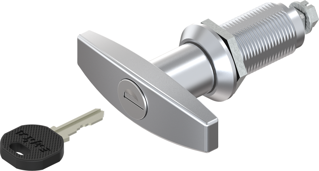 T-greep verschillend sluitend, Zamak verchroomd