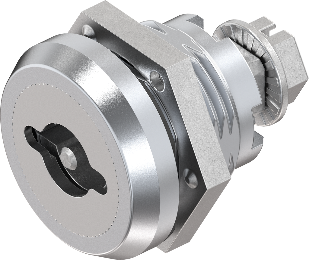 Safety quarter turn double bit 3, left version, Brass and zinc die chrome-plated