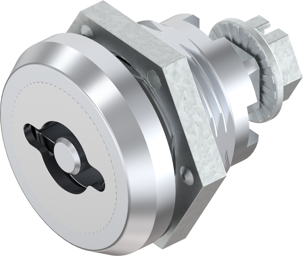 Cuarto de vuelta de seguridad doble barra 5, versión izquierda, latón y zamak cromado