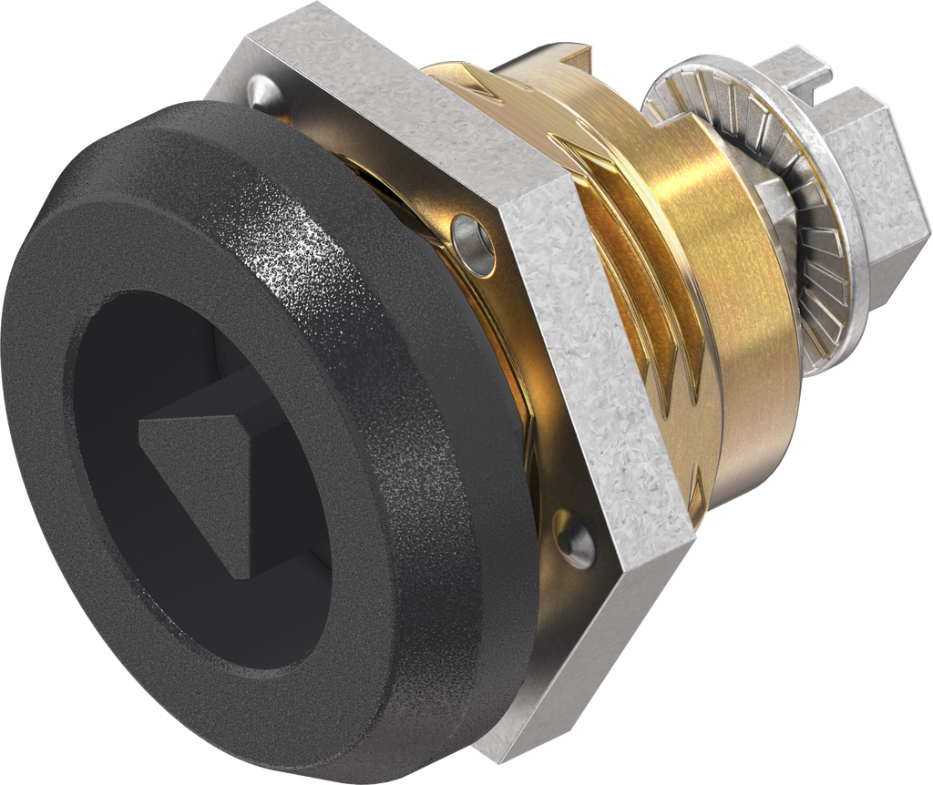 Trilvast slot driekant 7, messing en zamak verchroomd