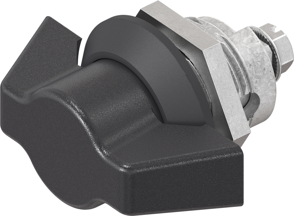 Cuarto de vuelta con palomilla, sin llave, zamak y poliamida negro