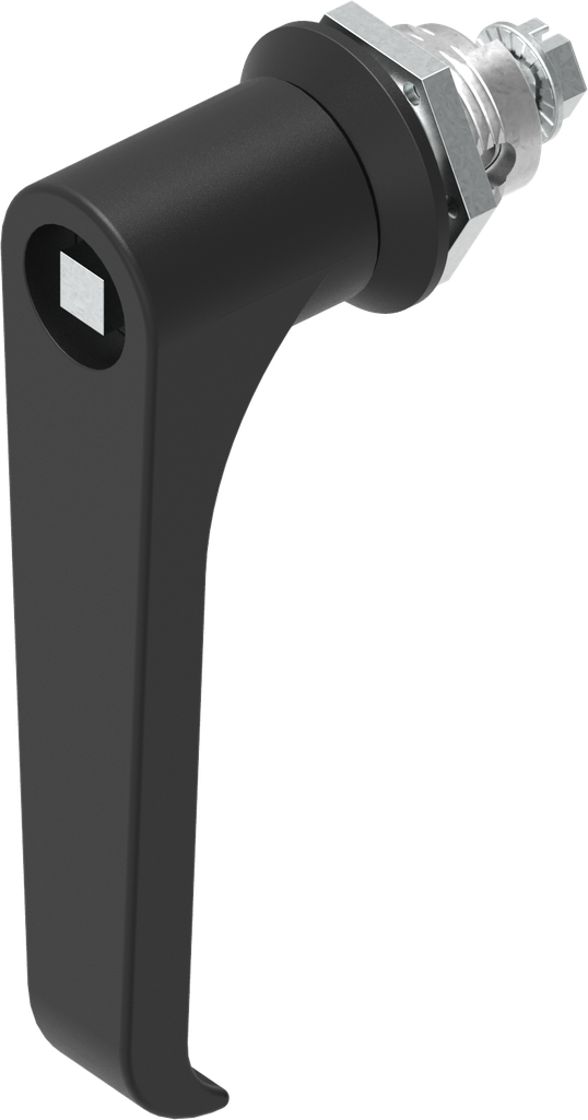 L-greep vierkant 7, Zamak zwart gepoedercoat