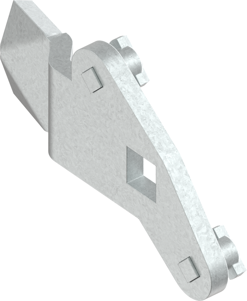 Linguetta per aste a 3 punti di chiusura destra, acciaio zincato