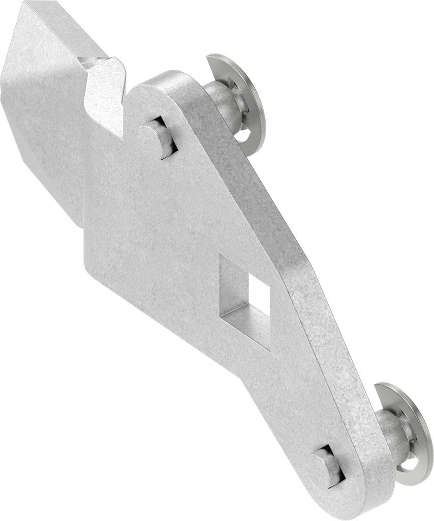 Linguetta per aste a 3 punti di chiusura destra, acciaio zincato