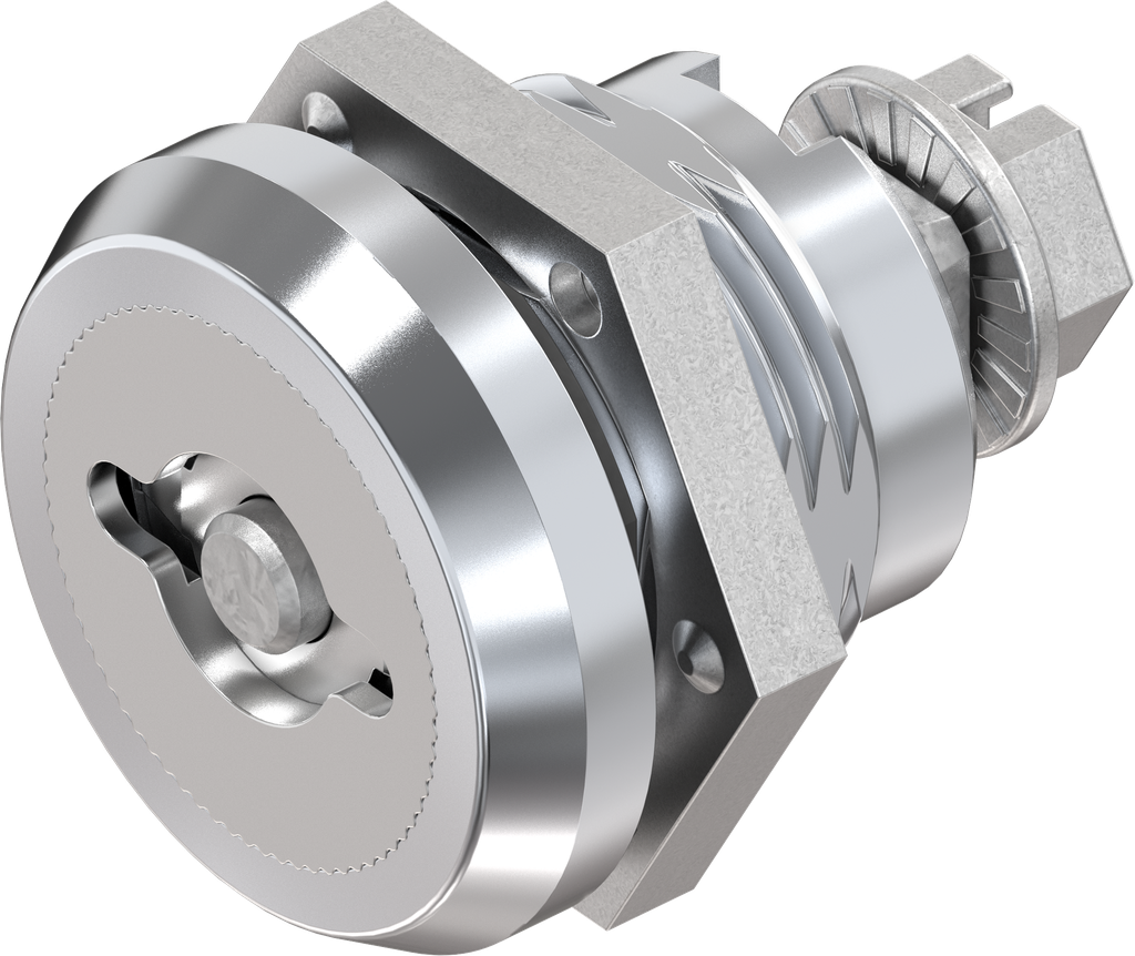Trilvast slot dubbelbaard 5 variant rechts met stofbescherming, Zamak verchroomd