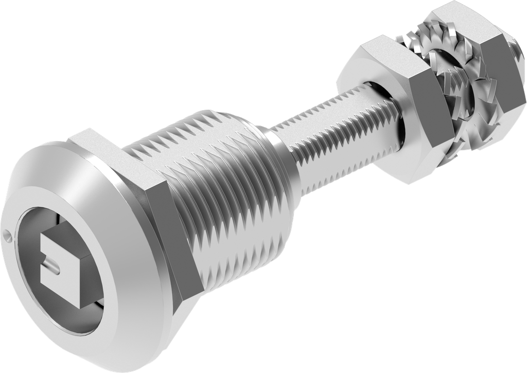 Chiusura 1/4 di giro a compressione con altezza regolabile della linguetta quadro 8, acciaio inox AISI 316