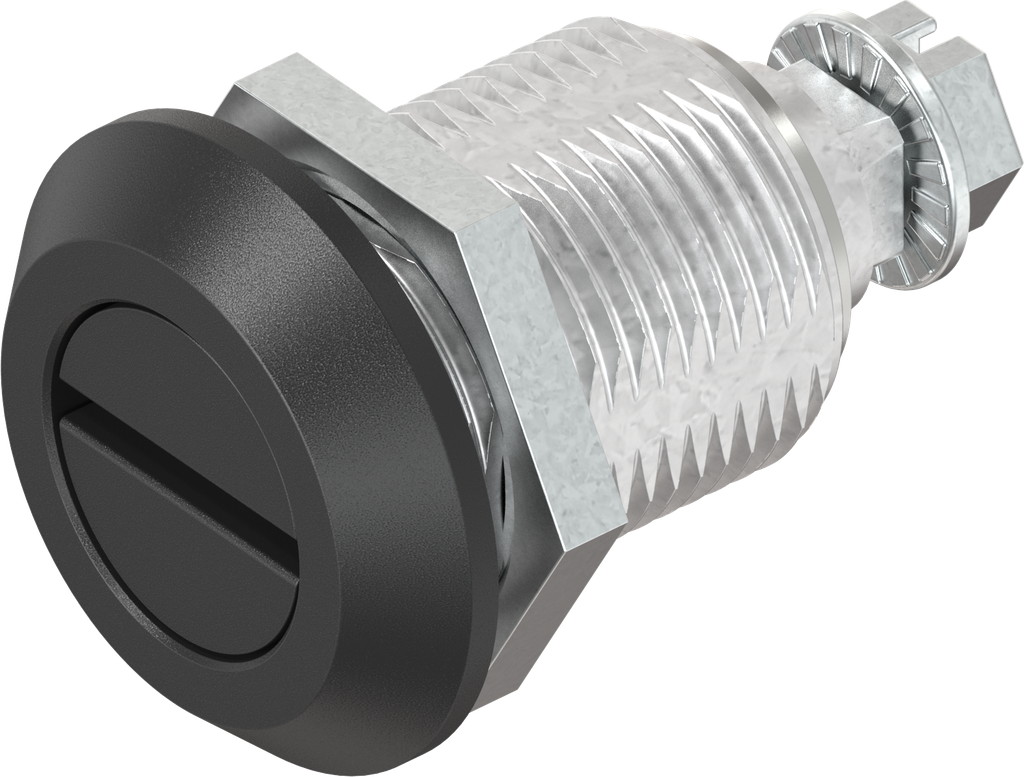 Chiusura 1/4 di giro a compressione intaglio 2x4, zama nero verniciato a polvere