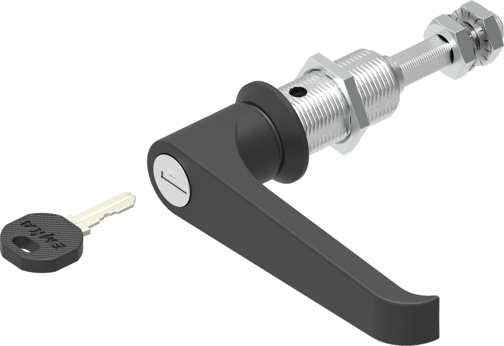 Dreh-Spann-Verschluss mit Klinkengriff und verstellbarer Zungenghöhe Schließung EK 333, GD-Zn schwarz gepulvert