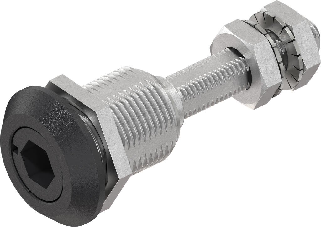 Draai-span-slot inbus SW 10, Zamak zwart gepoedercoat