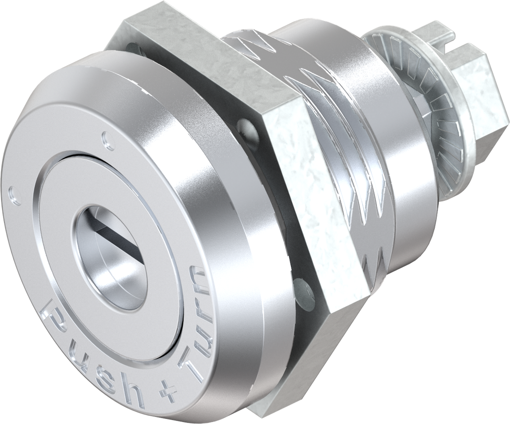 quart de tour de sécurité avec fente 1,2x3, zamak chromé