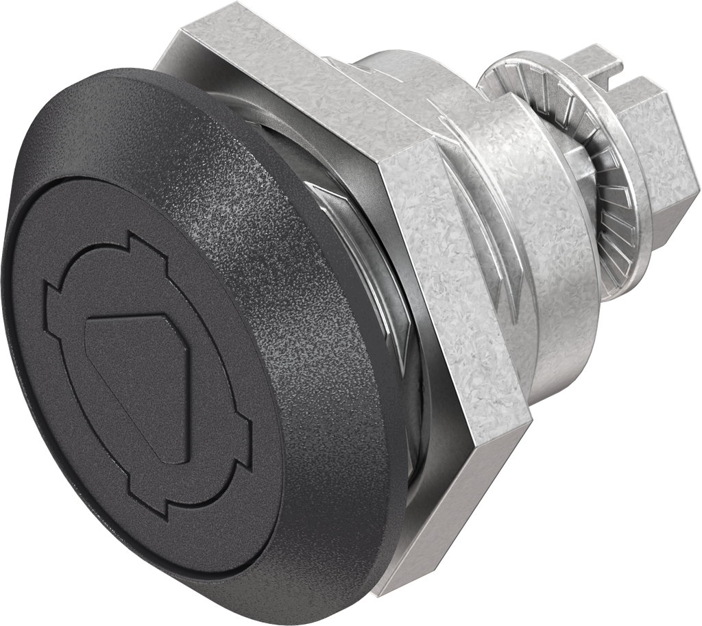 Trilvast slot driekant 8 met sleutelgat afdekking, Zamak zwart gepoedercoat