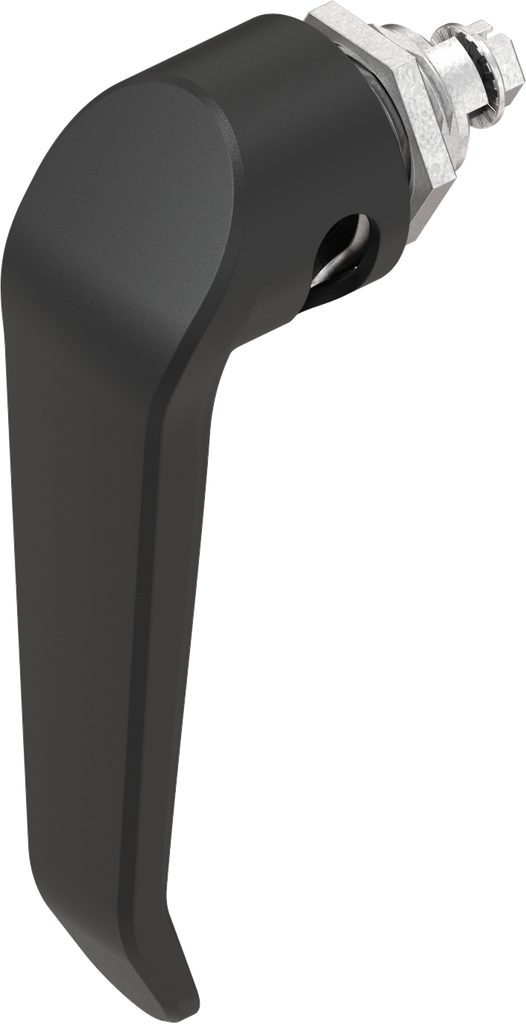 Cuarto de vuelta con maneta en L para candado, zamak recubierto de polvo negro