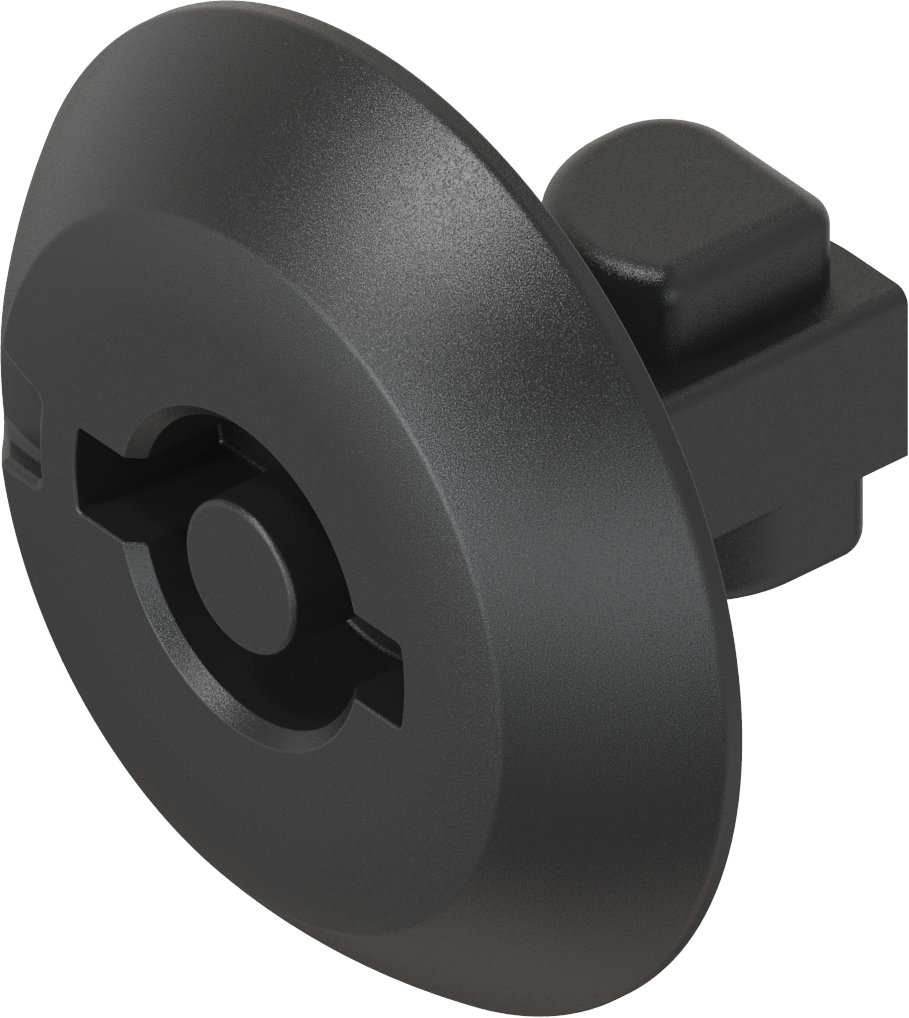 Inserto doppia aletta 5 per montaggio senza attrezzi, poliammide GF nero