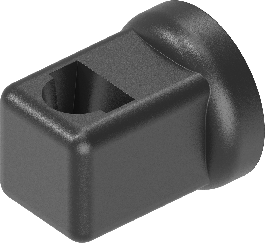 Stanggeleider voor ronde stang 8 mm, polyamide GF zwart