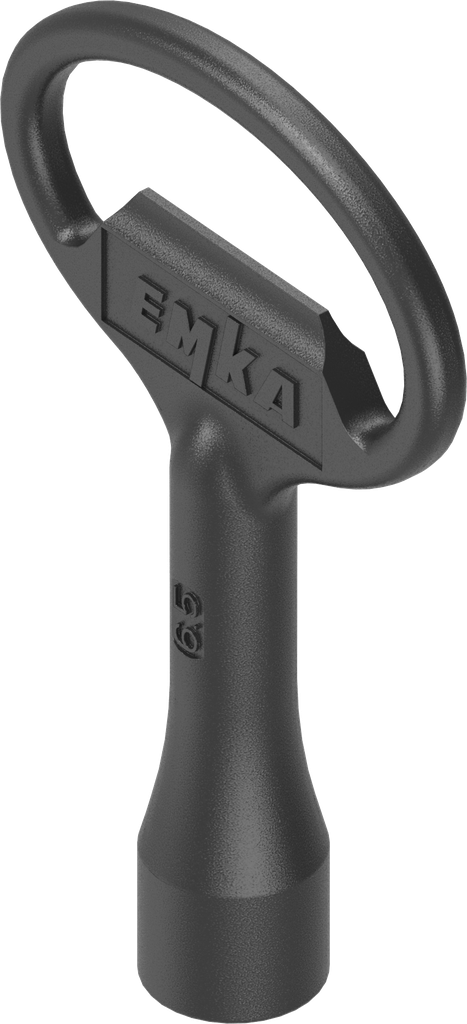 clé pour rotor triangle 6,5 CNOMO type 1, zamak époxy noir