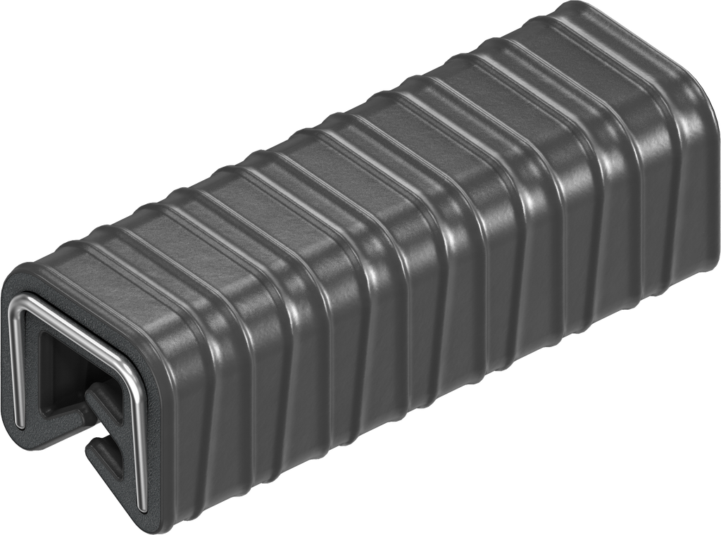 Edge protection made of fire protection material, self-clamping, EPDM 60 ± 5 Shore A black