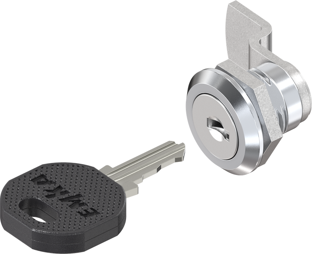 Cuarto de vuelta con bombín, llave 2233X, zamak cromado