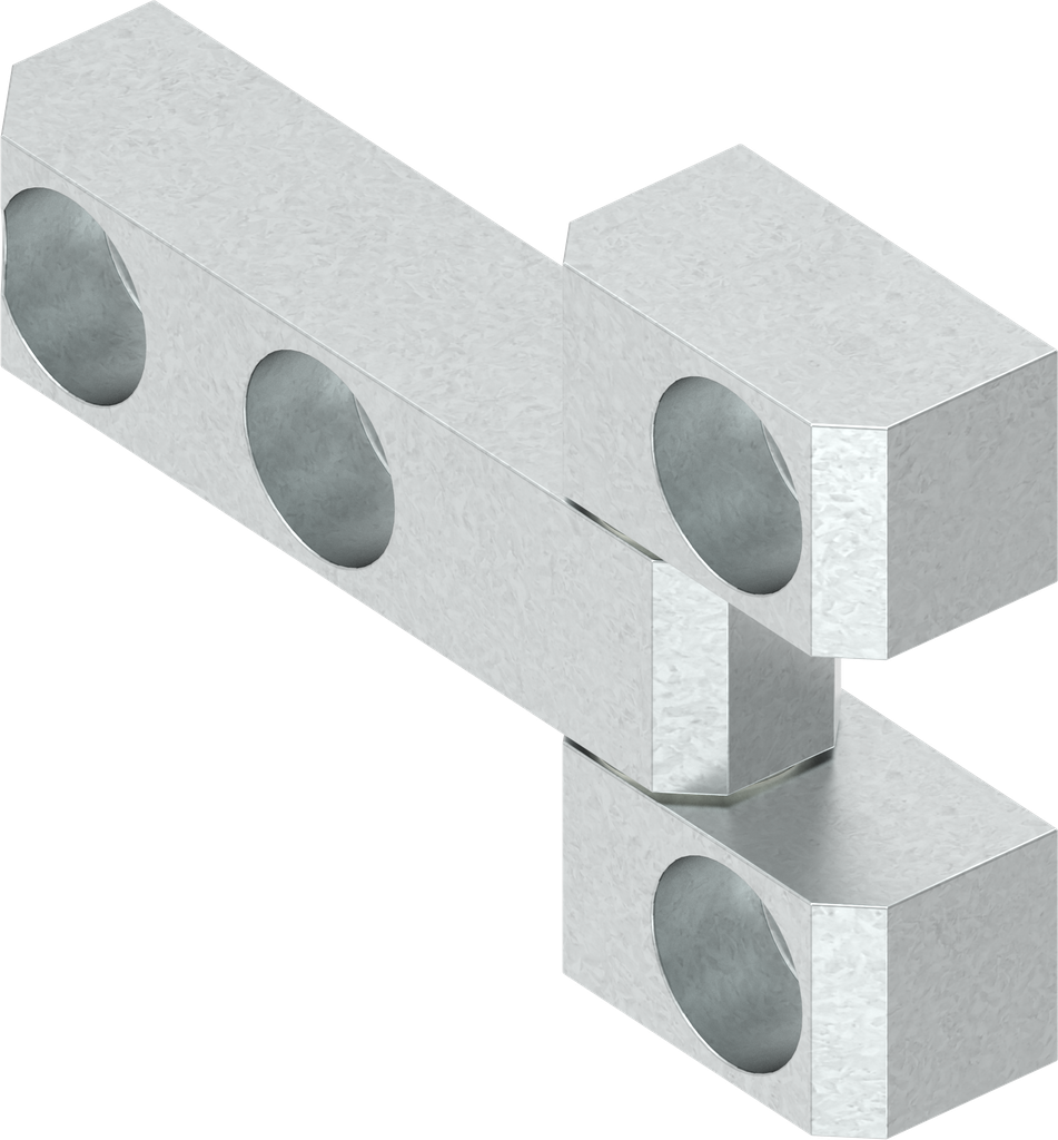 Bisagra 180°, acero galvanizado