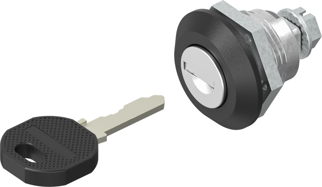 quart de tour à clé, clé EK 333, zamak époxy noir