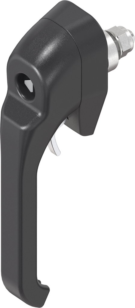 Cierre de maneta triángulo 8 y para candado, zamak recubierto de polvo negro