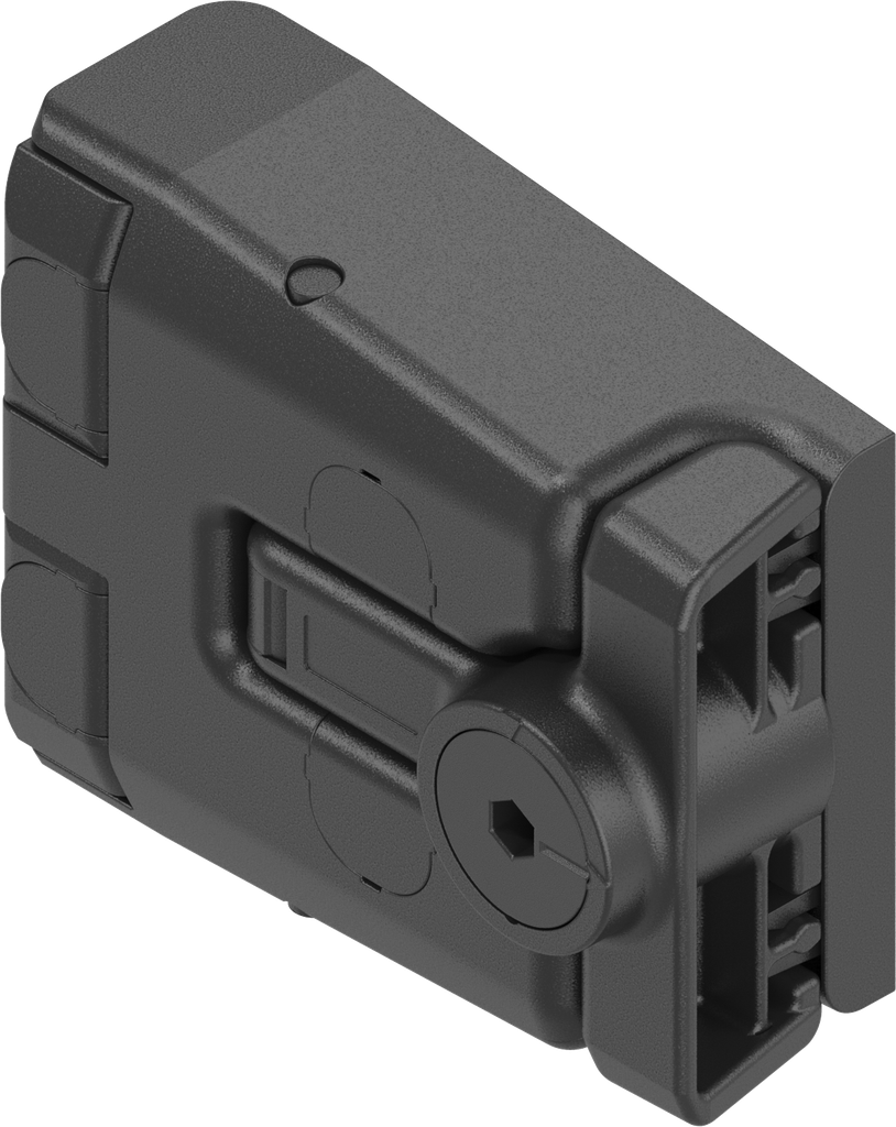 Cerniera piccola con serratura integrata senza decompressione, poliammide GF nero