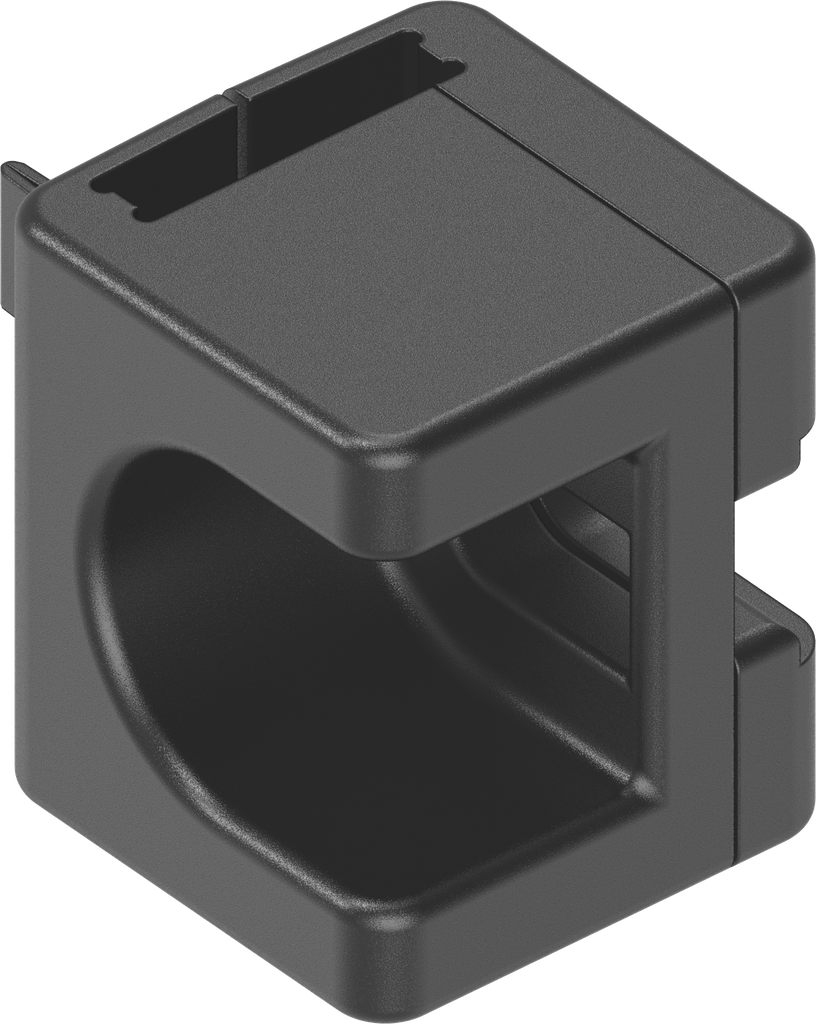 Stanggeleider voor platte stang 14x3, polyamide zwart