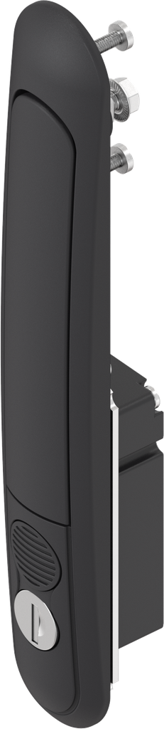 Maneta giratoria con botón a presión 1185 para lengüeta o control de varillas, llave EK 333, zamak recubierto de polvo negro