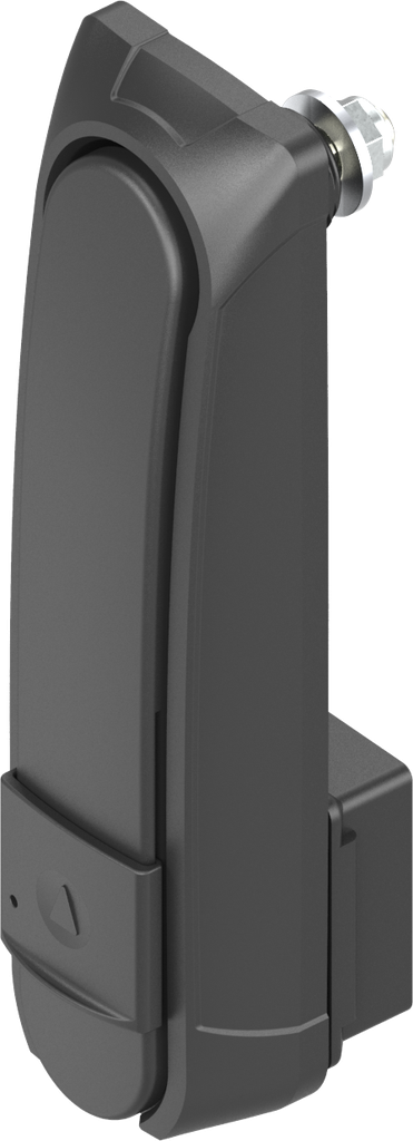 Maneta giratoria "larga" con RC2 para cilindro perfilado 40 mm (A = 30 mm) con posición de cerrojo adicional en 30°, zamak recubierto de polvo negro