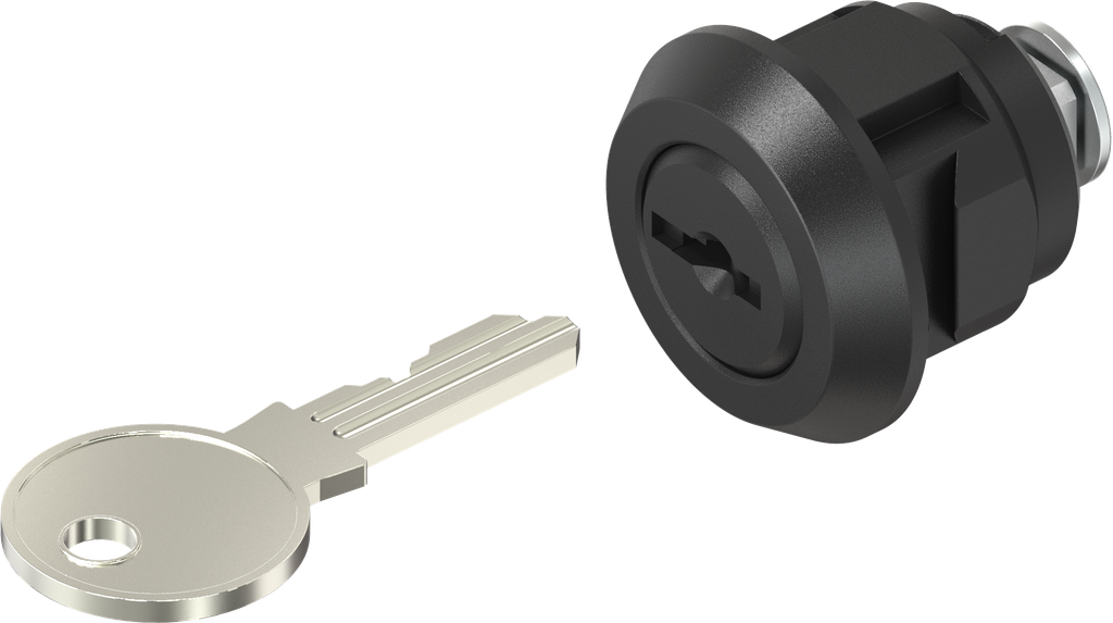 Cilinderslot insteekbaar sleutelnummer EK 333, polyamide GF zwart