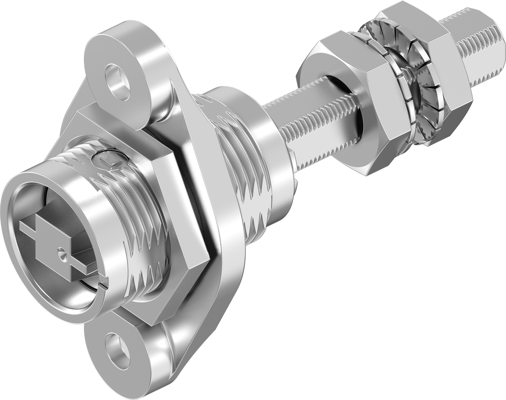verrou à compression pour montage affleurant, version ferroviaire avec lames extérieures, version gauche, inox AISI 316