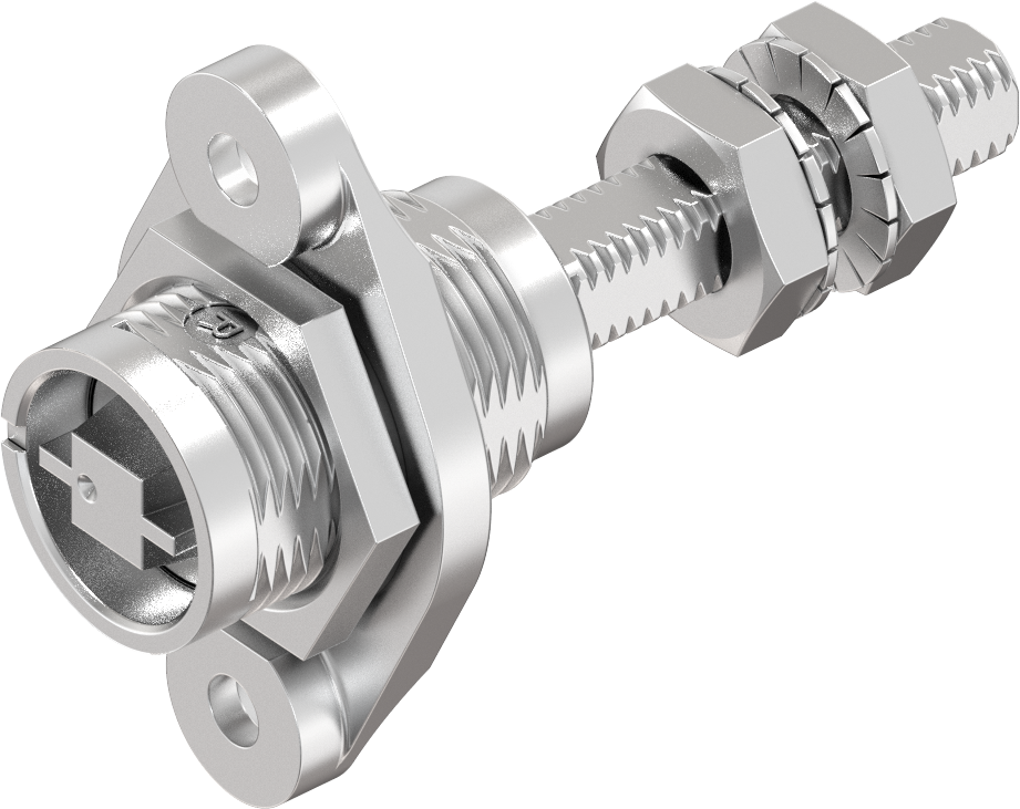 Draai-span-slot spoorwegen rechts met uitsteeksel voor verzonken montage, RVS 316