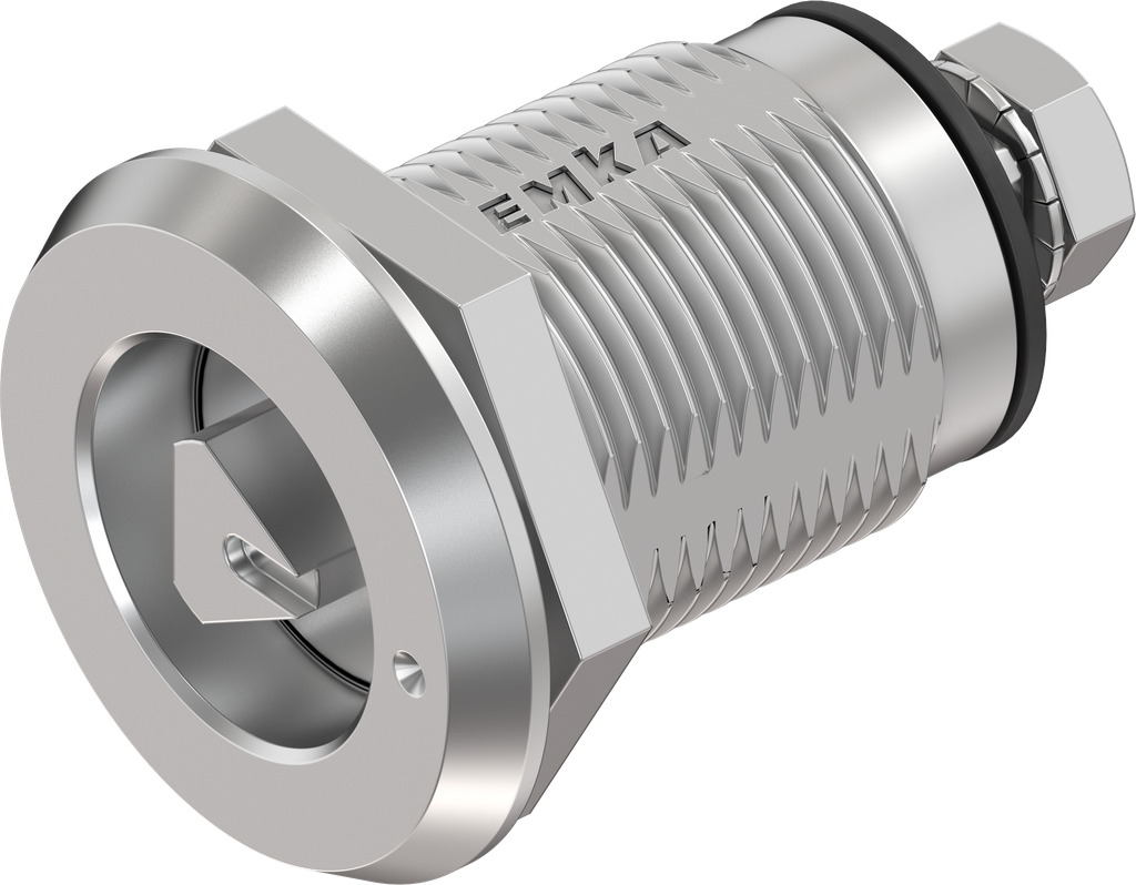 Cierre de compresión triángulo 8 con indicador, versión izquierda, acero inoxidable AISI 316