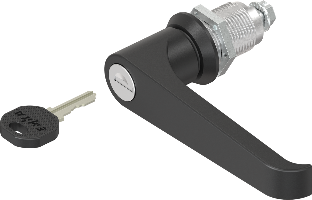 Chiusura 1/4 di giro con maniglia a L chiave EK 333, zama nero verniciato a polvere